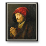 Praying Old Woman - Framed Wall Art