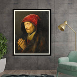 Artist4 - Art - Praying Old Woman - Framed Wall Art