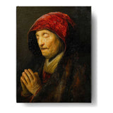 Praying Old Woman - Wall Canvas