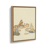 Villagers Grinding Corn - FLOATING FRAME