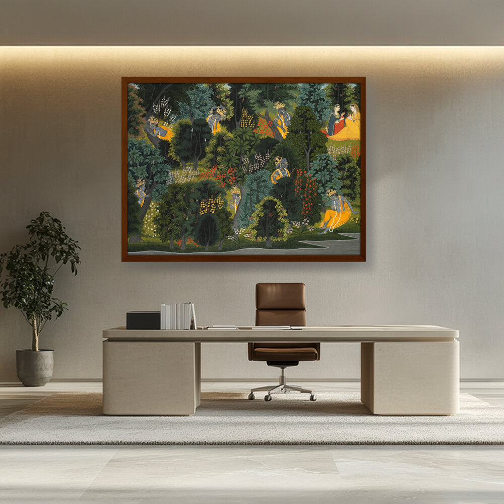 Artist5 - Art - Krishna's Longing For Radha - Framed Canvas