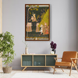 Watching Girls Swinging - Framed Canvas