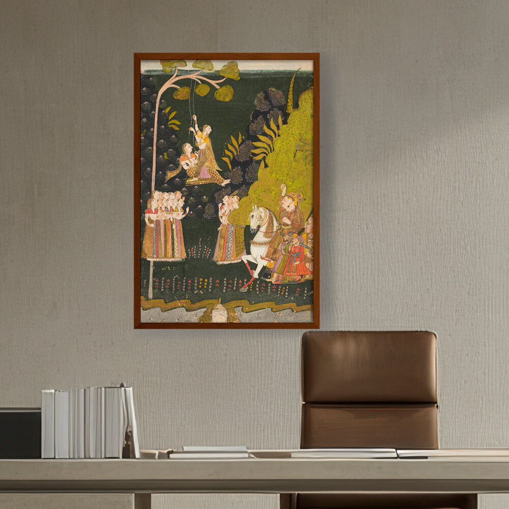 Artist5 - Art - Watching Girls Swinging - Framed Canvas