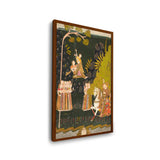 Watching Girls Swinging - Framed Canvas