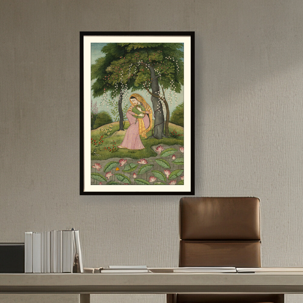 Artist5 - Art - Green And Pink Royal Princess - WALL MOUNT FRAME