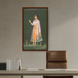 Artist5 - Art - Lady Holding A Flower - Framed Canvas