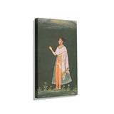 Lady Holding A Flower - Wall Canvas