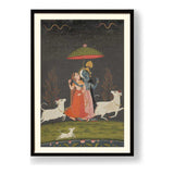 Radha And Krishna In The Rain - WALL MOUNT FRAME
