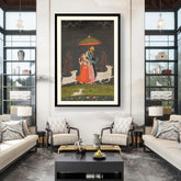 Artist5 - Art - Radha And Krishna In The Rain - WALL MOUNT FRAME