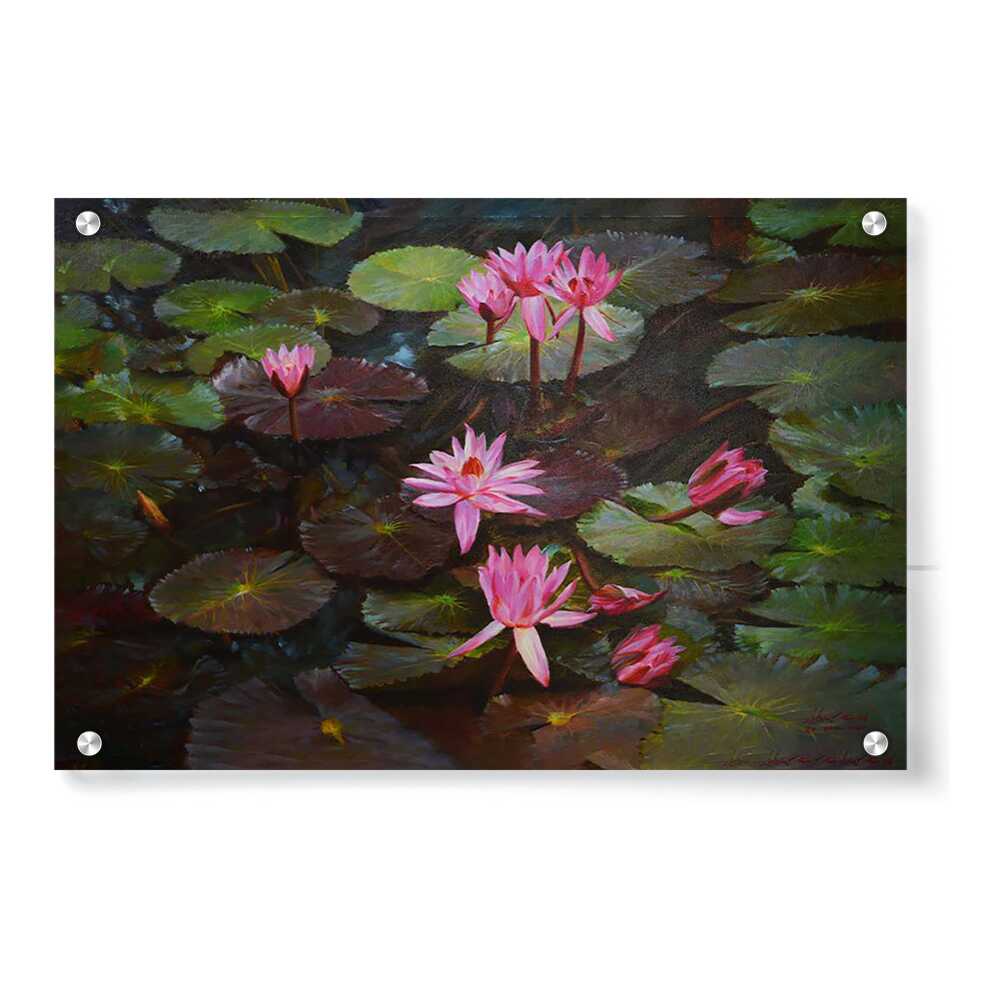 Artist5 - Art - Lotus Pond Painting - Acrylic Wall Photo