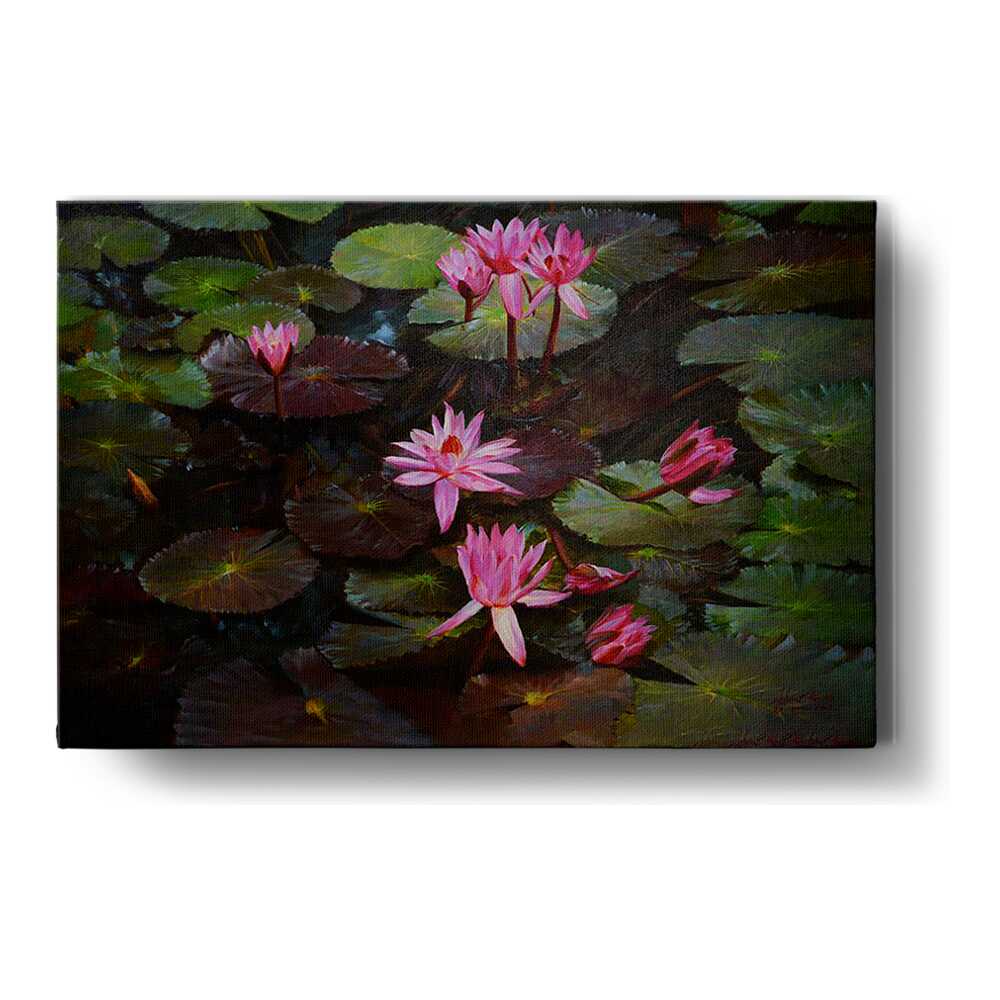 Artist5 - Art - Lotus Pond Painting - Wall Canvas