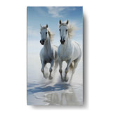 Artist5 - Art - Two White Horses Galloping - Wall Canvas