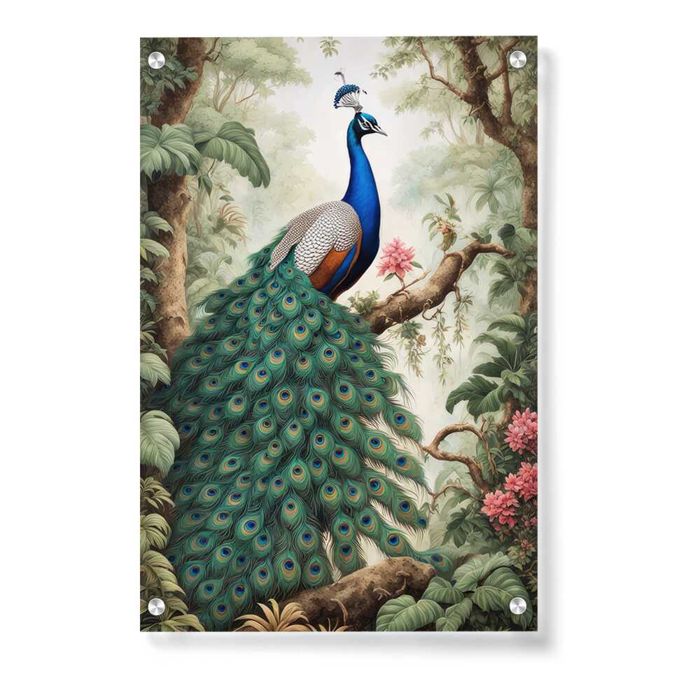 Artist5 - Art - Captivating Peacock Painting - Acrylic Wall Photo