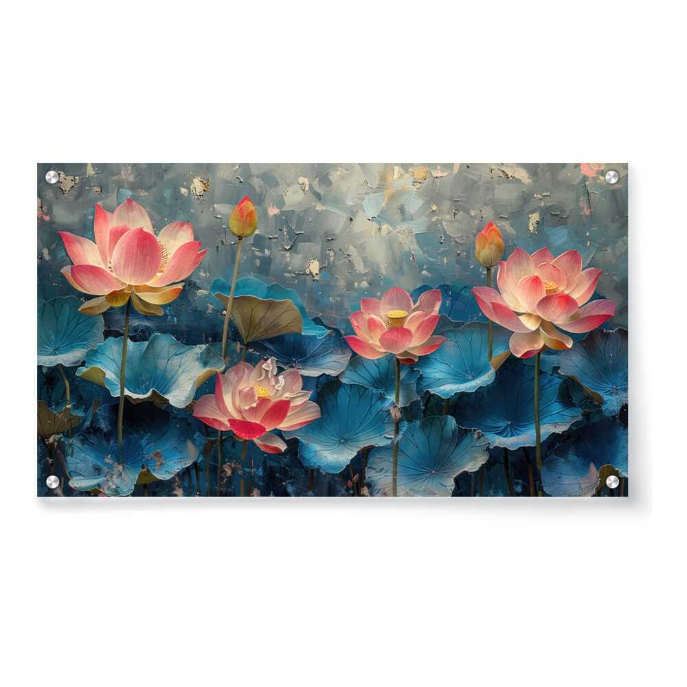 Artist5 - Art - Painting Of Lotus Flowers - Acrylic Wall Photo