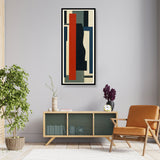 Red, Black And White Squares - WALL MOUNT FRAME