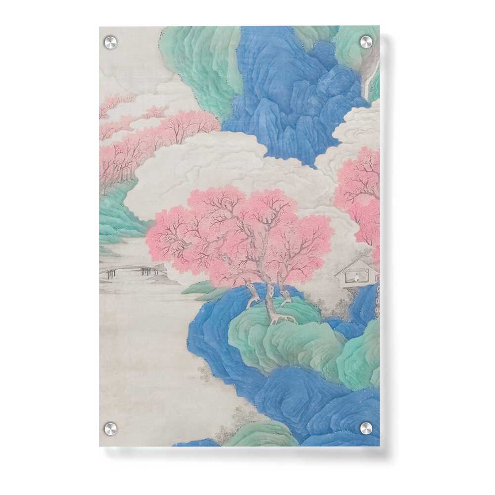 Artist5 - Art - A River With Trees Mountains - Acrylic Wall Photo