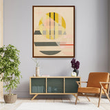 Yellow Circle - Framed Canvas