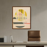 Artist5 - Art - Yellow Circle - Framed Canvas