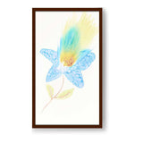 Yellow And Blue Feathers - Framed Canvas