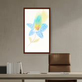 Artist5 - Art - Yellow And Blue Feathers - Framed Canvas