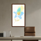 Artist5 - Art - Yellow And Blue Feathers - Framed Canvas