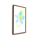 Yellow And Blue Feathers - Framed Canvas