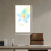 Artist5 - Art - Yellow And Blue Feathers - FLOATING FRAME