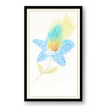 Yellow And Blue Feathers - WALL MOUNT FRAME