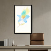 Artist5 - Art - Yellow And Blue Feathers - WALL MOUNT FRAME