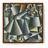 Woman With Pails - Framed Canvas