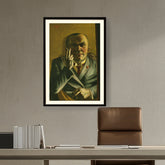 Artist5 - Art - Self Portrait With A Cigarette - WALL MOUNT FRAME