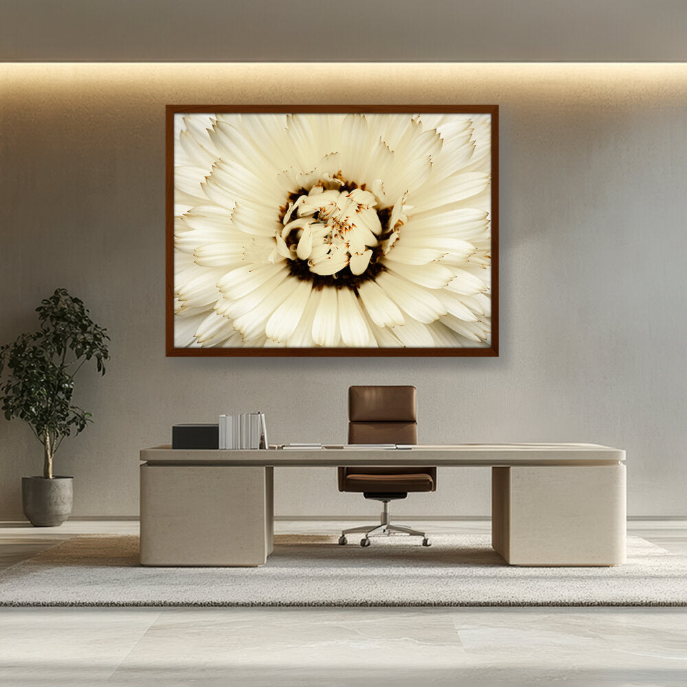 Artist5 - Art - White Flower With Brown Spots - Framed Canvas
