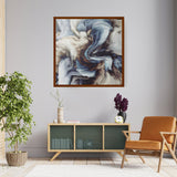 Blue And White - Framed Canvas
