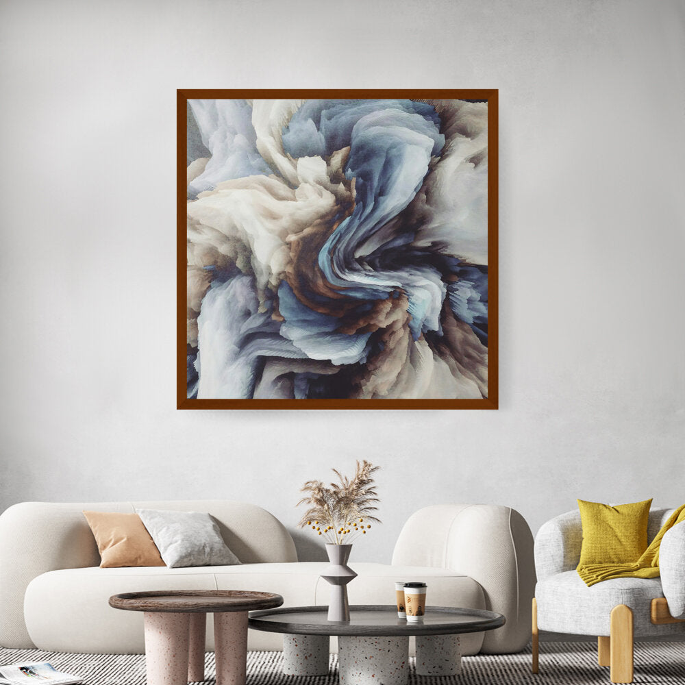 Artist5 - Art - Blue And White - Framed Canvas