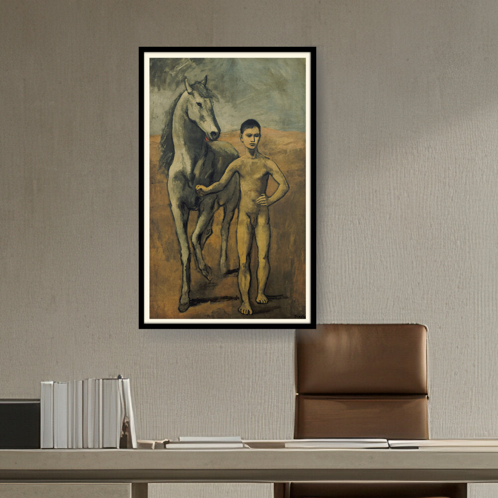 Artist5 - Art - Boy Leading A Horse - WALL MOUNT FRAME