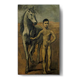 Boy Leading A Horse - Wall Canvas
