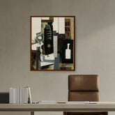 Artist5 - Art - Glass, Guitar, And Bottle - Framed Canvas