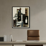 Artist5 - Art - Glass, Guitar, And Bottle - WALL MOUNT FRAME