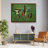 Green Still Life - Framed Canvas
