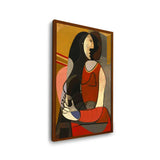 Seated Woman - Framed Canvas