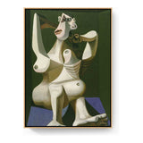 Woman Dressing Her Hair - FLOATING FRAME