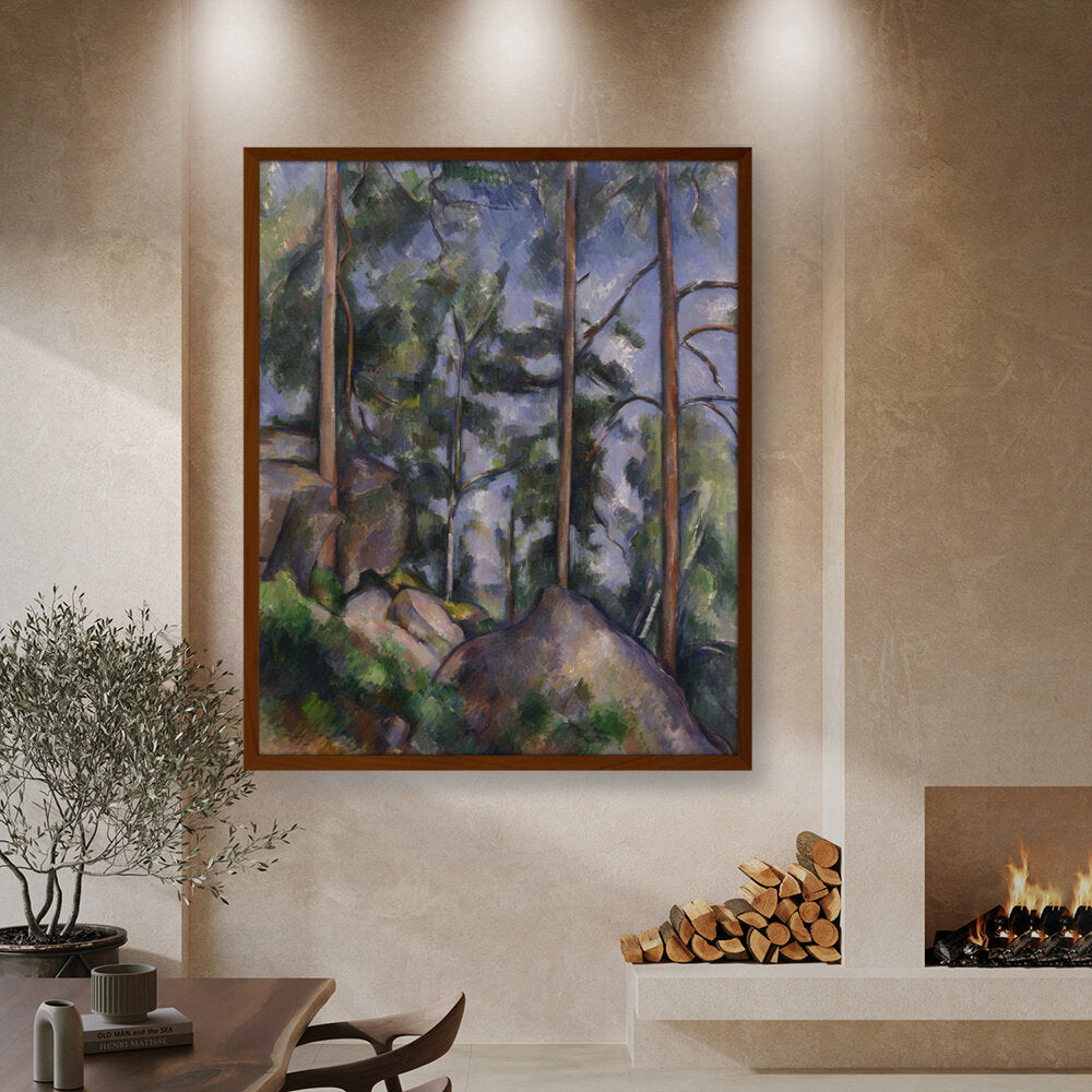 Artist5 - Art - Pines And Rocks - Framed Canvas