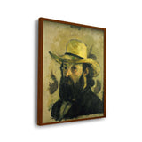 Self Portrait In A Straw Hat - Framed Canvas