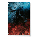 Blue And Red Mix Splash - Acrylic Wall Photo