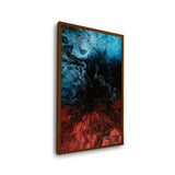 Blue And Red Mix Splash - Framed Canvas