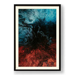 Blue And Red Mix Splash - WALL MOUNT FRAME