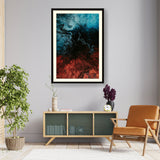 Blue And Red Mix Splash - WALL MOUNT FRAME