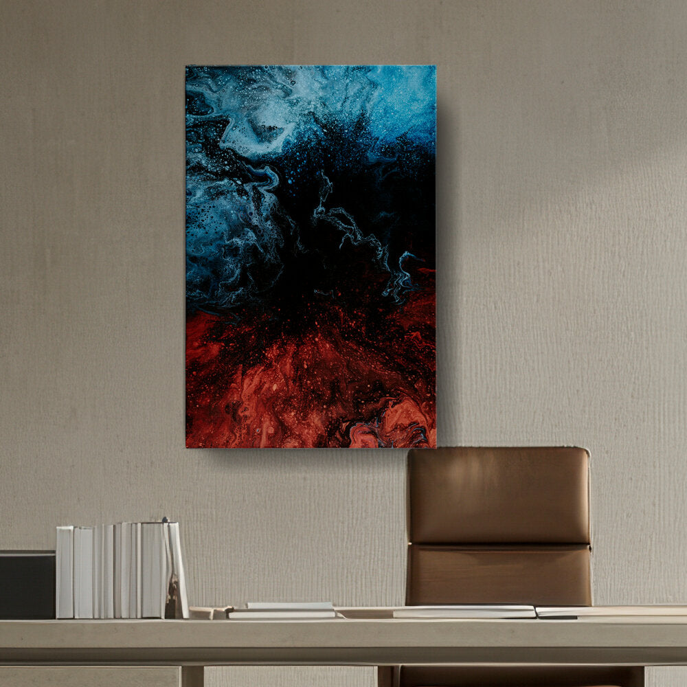 Artist5 - Art - Blue And Red Mix Splash - Wall Canvas