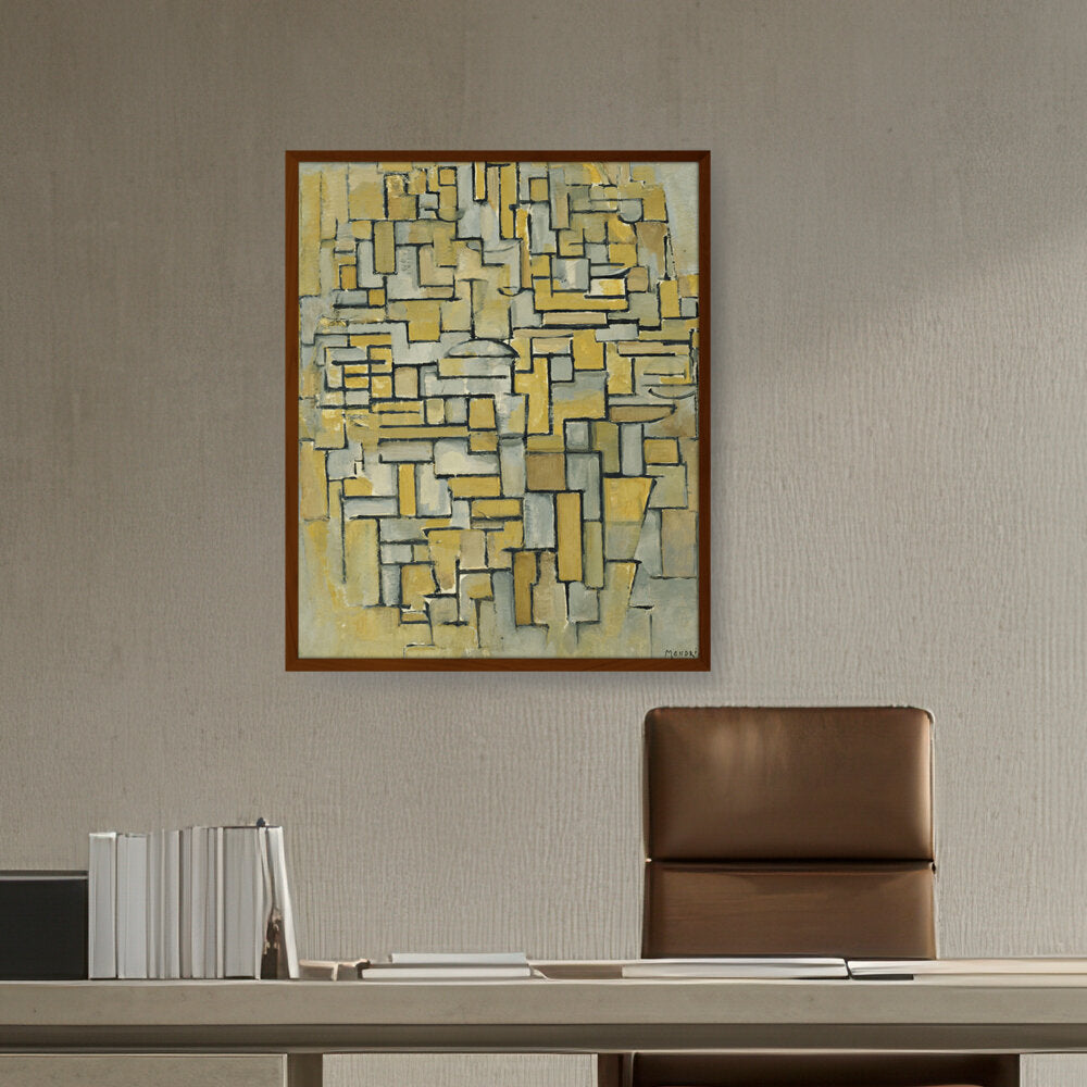 Artist5 - Art - Composition In Brown And Gray - Framed Canvas