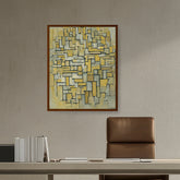 Artist5 - Art - Composition In Brown And Gray - Framed Canvas